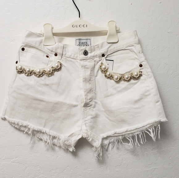 Revolve Forte dei marmi couture Milano white with pearls size 29 - Picture 2 of 8